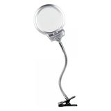 Çerçici 2.5X130 mm 5X24 mm LED Aydınlatmalı Büyüteç,masa Üstü Metal Hortum MANDALLIMG15124C