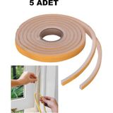 Çerçici 5 Adet Pencere Isı Yalıtım Süngeri Yapışkanlı Pencere Rüzgar Bandı (5 Adet x 5 metre)