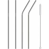 Çerçici 5 Parça Paslanmaz Metal Pipet Seti - Çevre Dostu Temizleme Fırçası ile Kullanım