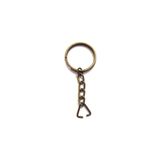 ÇERÇİCİ Anahtarlık Halkası, Halka + Zincir + Üçgen, 24mm, Antik, 1000 Adet