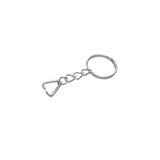 ÇERÇİCİ Anahtarlık Halkası, Halka + Zincir + Üçgen, 24mm, Gümüş, Nikel, 1 Adet