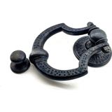 Çerçici Antika Tarz Dekoratif Pirinç Dövme Kapı Tokmağı, Taktak - 150X105 Mm, Oksit
