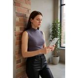Çerçici Antrasit Gri Kolsuz Balıkçı Yaka Basic Bluz
