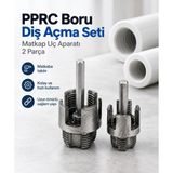 Çerçici Bhd El Aletleri 00402 Pprc Boru Diş Açma Matkap Uç Aparatı - 2 Parça Crc - standart - Renkli