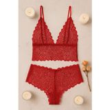 Çerçici Kırmızı Dantel Bralet Şort Takımı – Lu Ve Çekici İç Giyim