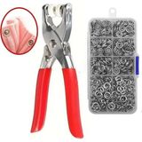 Çerçici Metal 200 Pcs Çıtçıt ve Pense Seti Makinesi Çocuk Elbise Çıtçıt Montaj Seti - Kırmızı