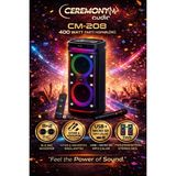 Ceremony Audio | CM-210 | Taşınabilir Bluetooth Parti Hoparlör | 2X10 Inç Woofer | 600WATT | Tws | Disco Lights