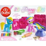 Ceren Kırtasiye Oyun Hamur Seti 3D Pony Hamur Seti Oyunu 240 gr - Mavi Su Dünyası - Renkli