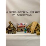 Ceren Mangal 10 kg Meşe+15 kg Odun+Paket Odun+Çıra+Tutuşturmalık Jel