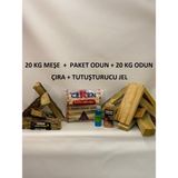 Ceren Mangal 20 kg Meşe+20 kg Odun+Paket Odun+Çıra+Tutuşturucu Jel