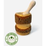 Ceren Wooden Doğal Kiraz Ağacı Kabuklu Ahşap Havan & Tokmak - Ahşap - Bej