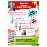 Ceres Studio Elsa Frozen Okul Etiketi Defter Etiketi Kitap Etiketi Kişiye Özel Suya Dayanıklı İsim Yazılabilien