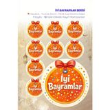 Ceres Studio Iyi Bayramlar Sticker Seti B-1 12 Adet Etiket | Yapışkanlı, Parlak Kuşe Çıkartma Kağıdı - Çok Renkli