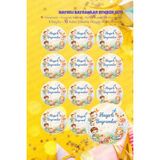 Ceres Studio Iyi Bayramlar Sticker Seti B-8 12 Adet Etiket | Yapışkanlı, Parlak Kuşe Çıkartma Kağıdı - Çok Renkli