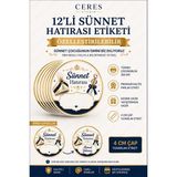 Ceres Studio Kişiye Özel Sünnet Hatırası Etiketi 12 Adet – 4 cm Yuvarlak Sticker – Isim Baskılı - Çok Renkli