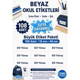 Ceres Studio Okul Etiketi Defter Isimli Etiket Isim Yazılabilen - 108 Adet Özel Yeni Tasarım - Çok Renkli