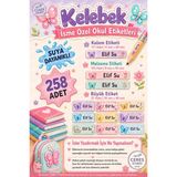 Ceres Studio Okul Etiketi Kalem Defter Isimli Etiket Isim Yazılabilen Kelebek Temalı - 258 Adet Özel Yeni Tasarım - 1 - Çok Renkli