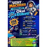 Ceres Studio Okul Etiketi Kalem Defter Isimli Etiket Isim Yazılabilen Uzay Astronot Temalı - 258 Adet Özel Yeni Tasarım - 1 - Çok Renkli