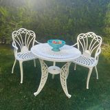 Ceritti Ferforje Görünümlü Plastik Masa Sandalye Takımı, 150 kg Taşıma Kapasiteli, 2 Yıl Garantili, Bahçe, Balkon ve Dış Mekan Kullanımına Uygun, 2 Kişilik Masa ve Sandalye Takımı - Beyaz