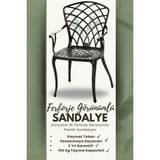 Ceritti Ferforje Görünümlü Plastik Tek Siyah Sandalye, Bahçe, Balkon ve Dış Mekanda Kullanılabilir, 2 Yıl Garantili, 150 kg Taşıma Kapasiteli, Plastik Tek Sandalye - Yuvarlak
