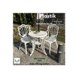 Ceritti Istanbul Model Ferforje Görünümlü 60 Cm Çap Plastik Masa Ve Sandalye Balkon Takım 2 Sandalye 1 Masa