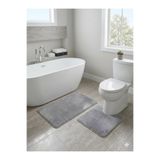ÇERKEZ HALI Bohem 2'li Kaymaz Taban Peluş Banyo Paspası 40x50 50x100 BHMGRİ