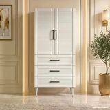 Cernobbio Çok Amaçlı Dolap 60 Cm 2 Kapak 3 Çekmece Lake Saf Beyaz Ral 9010 - Çok Amaçlı Erzak Dolabı