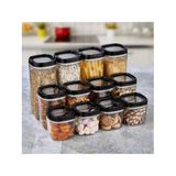 Ceronni Bonny Erzak Saklama Kabı 12LI Set 1,8 Lt 1 Lt 600 ml Siyah