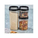 Ceronni Bonny Erzak Saklama Kabı 3lü Set 1,8lt - 1lt - 600ML Siyah