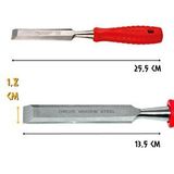 Cerpa-Norm Cer-pa Norm Plastik Saplı Düz İskarpela - Ahşap Oyma Bıçağı - 18 Mm - 25.5 Cm. Kırmızı