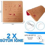 Cerrahi Dikiş Atma Seti 2 Adet Iğne Iplik Hediye Kesik Dikiş Eğitim Seti 19X18 cm