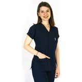 Cerrahi Doktor Scrubs Hemşire Forması Lacivert Üst - XS