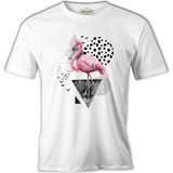 Certain Angles Flamingo Beyaz Erkek Tshirt - XL