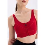 Cervus Kadın Fermuar Detaylı Büstiyer / Spor Büstiyer - XL - 610 - Kırmızı