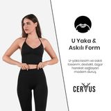 Cervus Vistara Seamless Kadın Spor Büstiyer (Siyah, M)