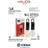 Cesa Taşınabilir Solar USB Şarjlı LED Ampül Outdoor Kamp Bahçe Lambası 5W Askılı Kırılmaz LED Işık Güneş Enerjili - ikili