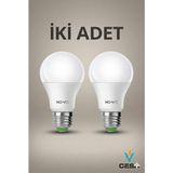 Cesaa Elektrik Novo 9W LED Ampül Beyaz Işık 6500K 60W - ikili