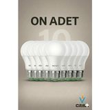 Cesaa Elektrik Novo 9W LED Ampül Beyaz Işık 6500K 60W - onlu