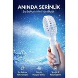 Cesicey Mini Vantilatör Şarjl Edilebilir El Fanı Su Buharlı ,masaüstü ve Taşınabilir El Fanı,3 Hız Kademeli Beyaz