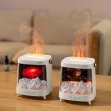 Çeşithane Galaxy Alev Efektli Aroma Difüzör – RGB Işıklı Hava Nemlendirici, Ultrasonik Buhar Makinesi, Gece Lambası & Oda Kokusu (Sessiz, USB, 7 Renk) (Beyaz)