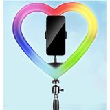 Çeşithane JM33-13 RGB Kalp Ring Light – Telefon Tutuculu LED Çekim Işığı, TikTok & Instagram Yayın Lambası, USB Kontrollü Kalp Şeklinde Selfie Işığı