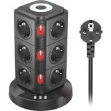 Çeşithane Kablosuz Şarjlı Power Tower Çoklu Priz 12 Girişli Usb-C Usb-A Şarj Istasyonu - Siyah