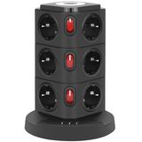 Çeşithane Kule Tipi Çoklu Priz – 12’li Priz + USB Girişli Surge Protector, Uzatma Kablosu, Aşırı Gerilim Korumalı Dikey Power Strip (Ev & Ofis Şarj İstasyonu)