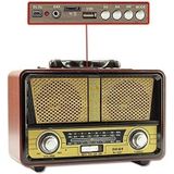 Çeşithane M-112BT Ahşap Retro Radyo Bluetooth Hoparlör FM AM SW 3 Bant Şarjlı Uzaktan Kumandalı MP3 Çalar USB TF Kart Destekli Nostaljik Müzik Kutusu