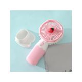 Çeşithane Meyve Figürlü Şarjlı El & Masaüstü Vantilatör – USB Mini Fan, 3 Kademeli Hız, Taşınabilir Sevimli Soğutucu, Telefon Standlı Kompakt Fan (Ev, Ofis, Seyahat) (Pembe)