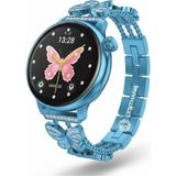 Çeşithane Mini Akıllı Saat - Taşlı Metal Kordonlu Şık Kadın Akıllı Saati, Zarif Tasarımlı ve Fonksiyonel Kol Saati - Çok Renkli - 35 - 48 mm