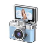 Çeşithane Mini CCD Dijital Kamera Çevirmeli Ekranlı, Taşınabilir Fotoğraf ve Video Kamerası, Boyuna Asılabilir Retro Vlog Kamera (MAVİ)