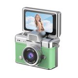 Çeşithane Mini CCD Dijital Kamera Çevirmeli Ekranlı, Taşınabilir Fotoğraf ve Video Kamerası, Boyuna Asılabilir Retro Vlog Kamera (YEŞİL)