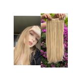 CESLİFE Açık Kumral Yarımay Saç Postiş +2 Yan Düz Çıt Çıt - 65 Cm Fiber Sentetik Takma Saç