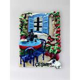Çeşme Polyester Kabartmalı Magnet 5 X 6,5 Cm Dekoratif Hediyelik Buzdolabı Süsü (Kod:1699)